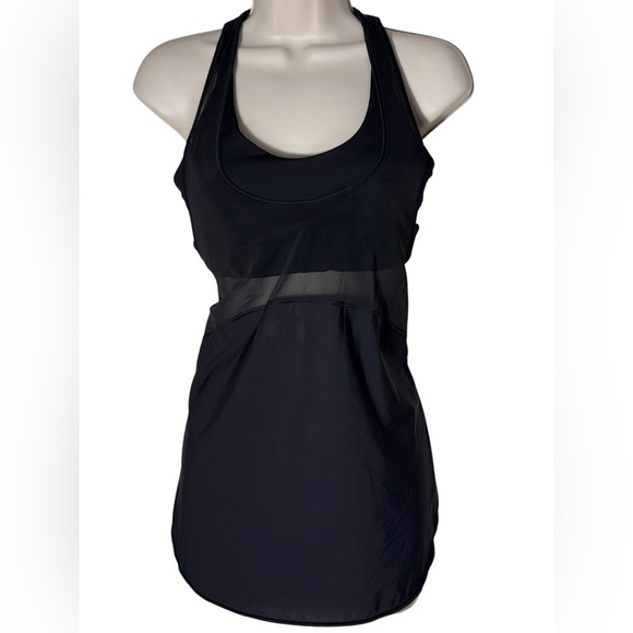 Lululemon Tank Top Womens 8 Black2 in 1 Twist Around Racerback Built in Bra - Picture 8 of 15